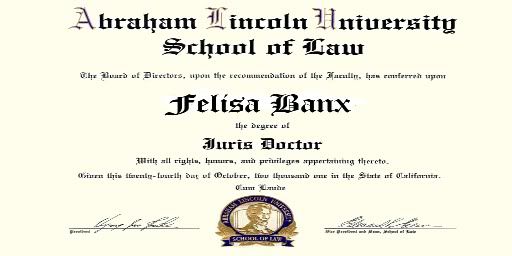 Felisa Law Degree