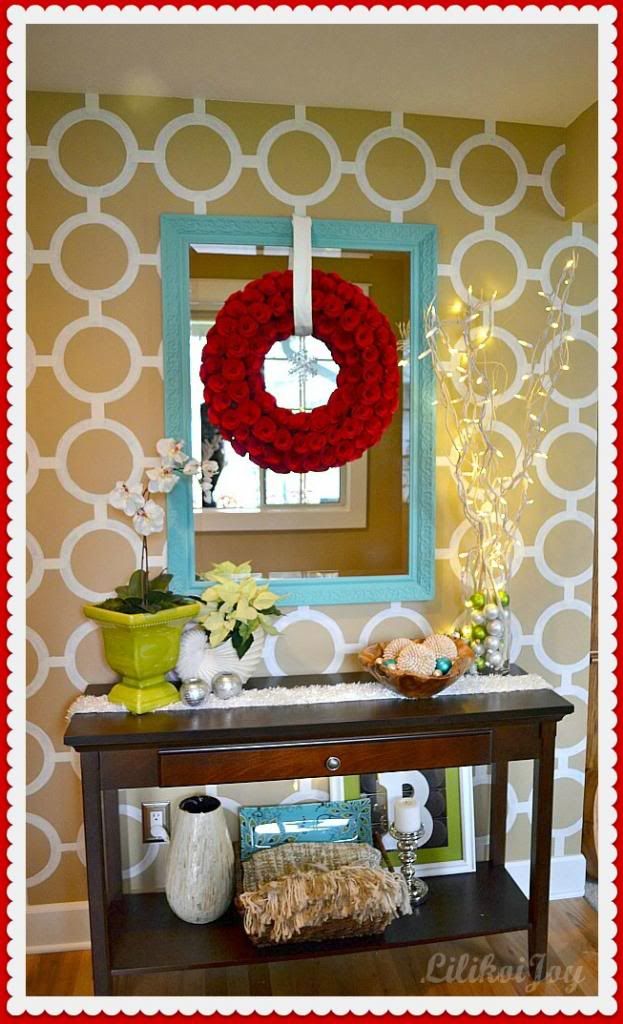 christmas holiday decoration front entry hall