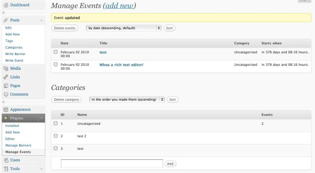 Wordpress Event Management Plugins