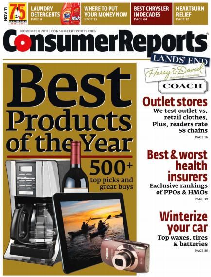 Consumer Reports - Best Products Of The Year - November 2011