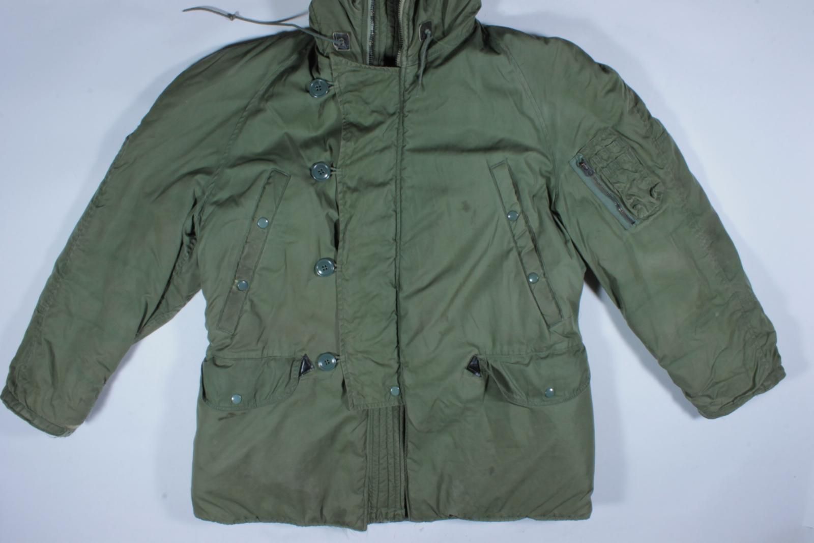 70s Vintage N3B US Air Force Military Coyote Fur Snorkel Parka Jacket