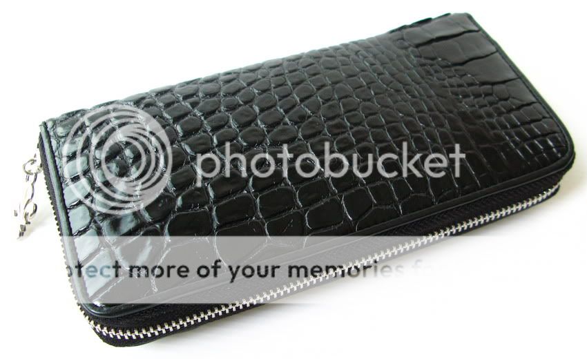 BACKBONE GENUINE CROCODILE LEATHER CLUTCH WALLET ZIPPER  