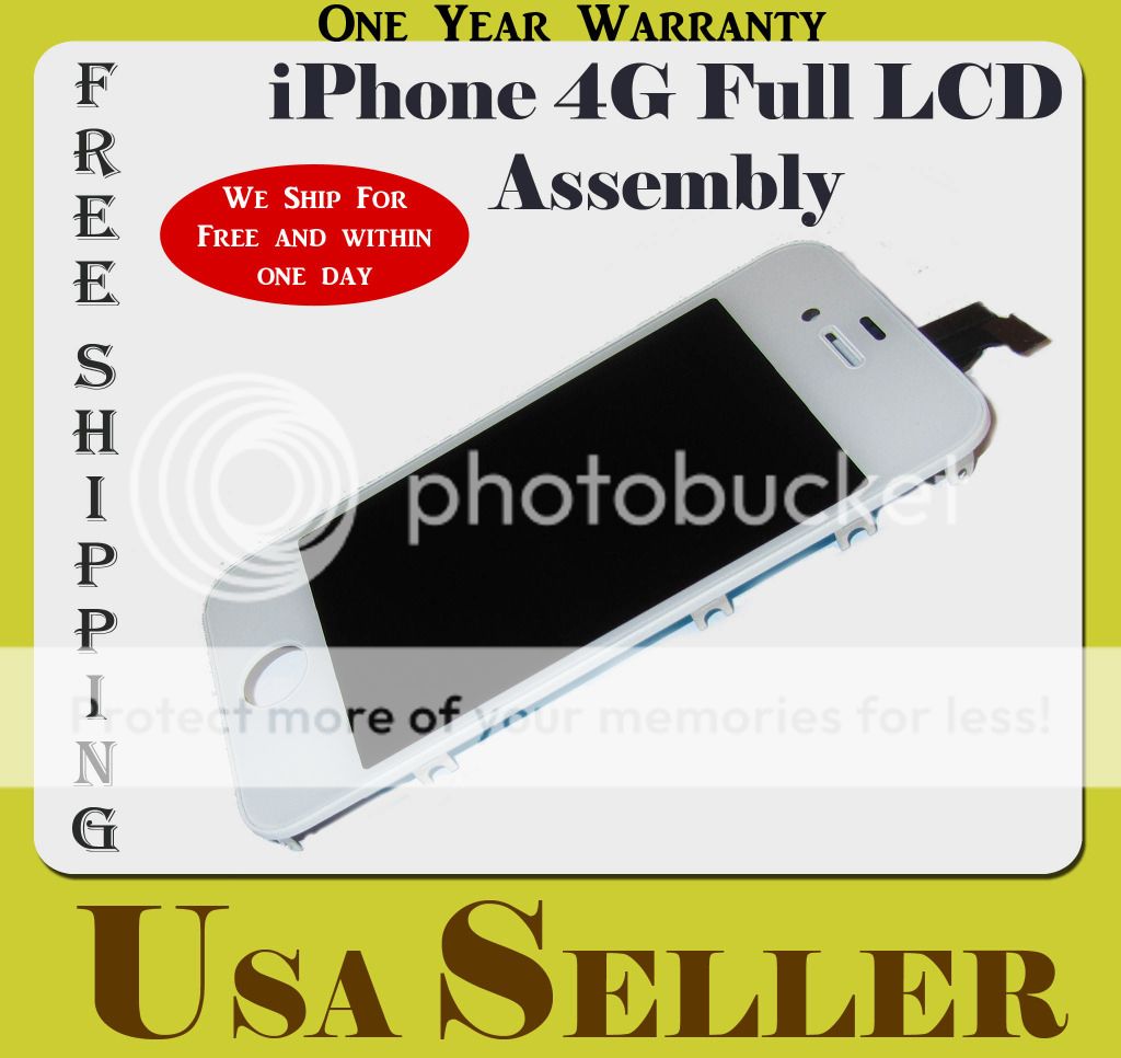 US OEM iPhone 4G White Complete LCD Touch Screen Digitizer Assembly