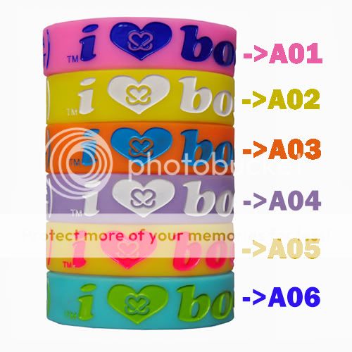 Multicolor I Love Boobies Silicone Wristband Bracelet Rubber Luminous 