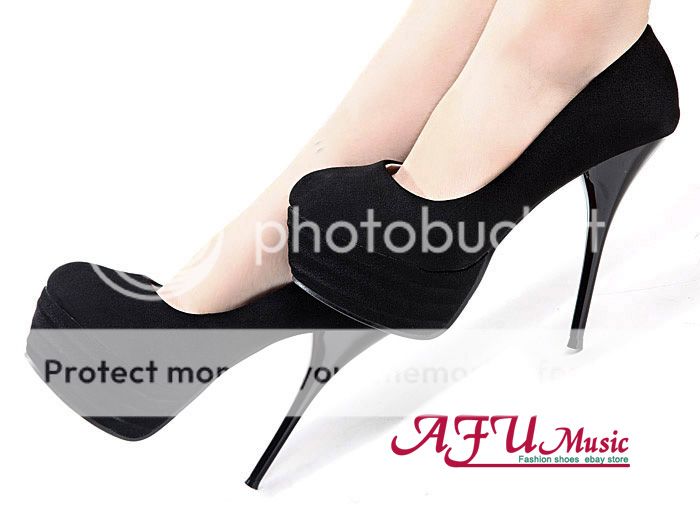 NEW Arrival Womens Faux Suede Platform Pumps Slim High Heel Shoes 