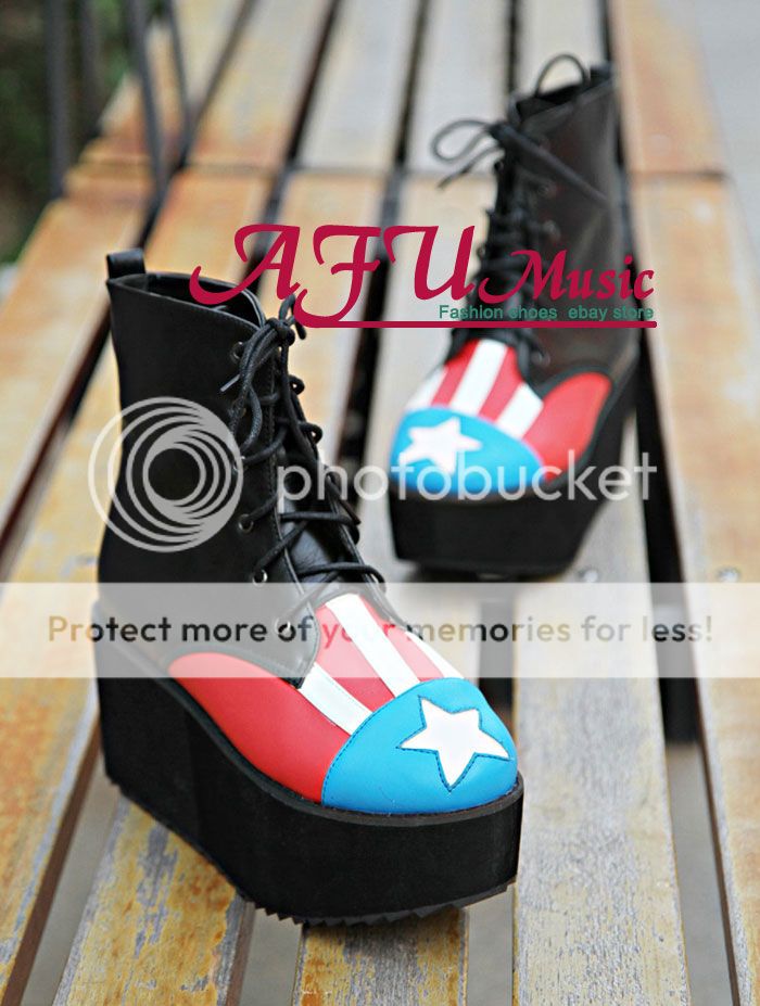 Womens Free Shiping Fashion Cool Lace Up Block Platform High Heels 