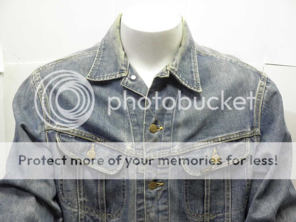 Vintage Lee 101J Sanforized Denim Jean Jacket Trucker  